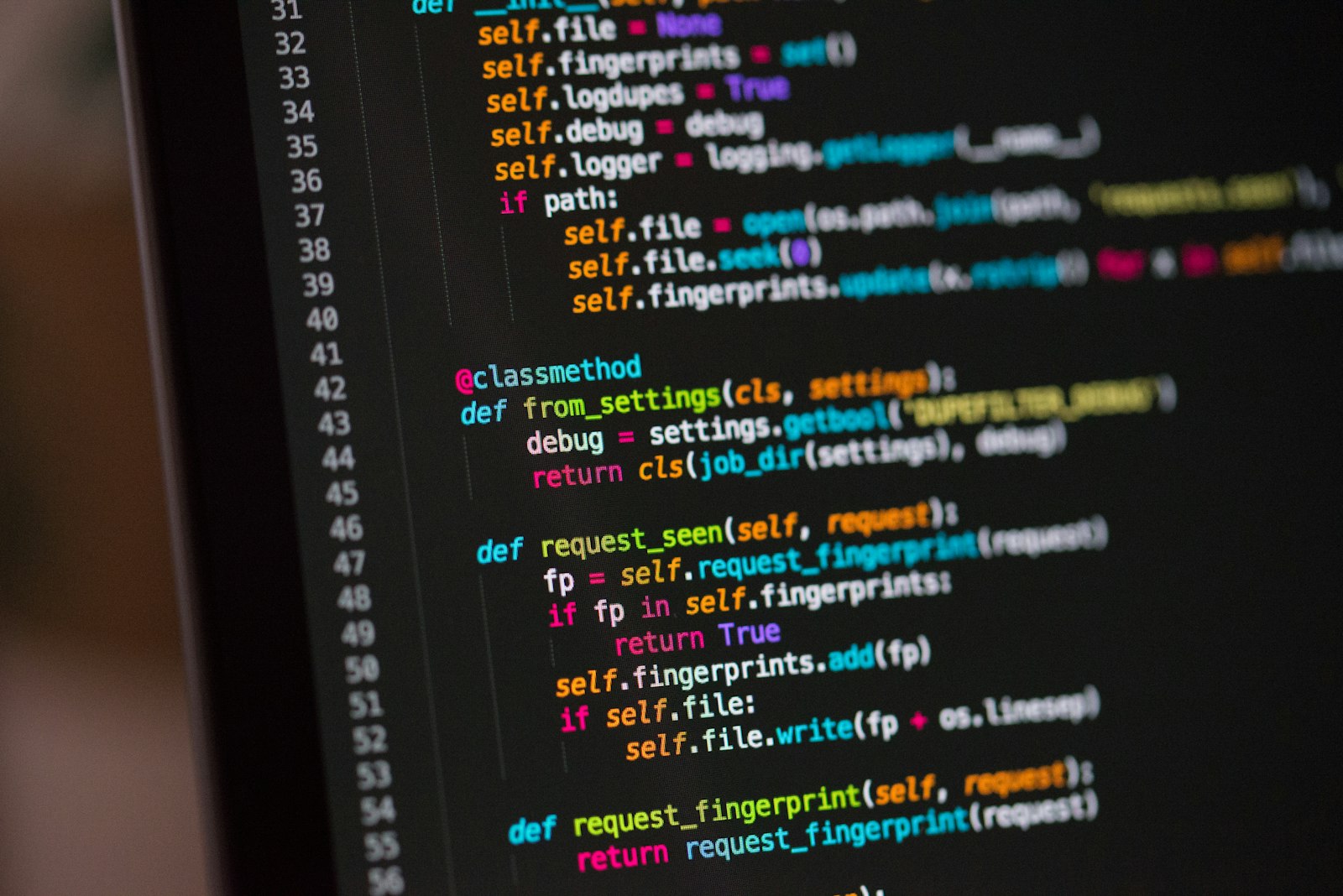A computer screen filled with code