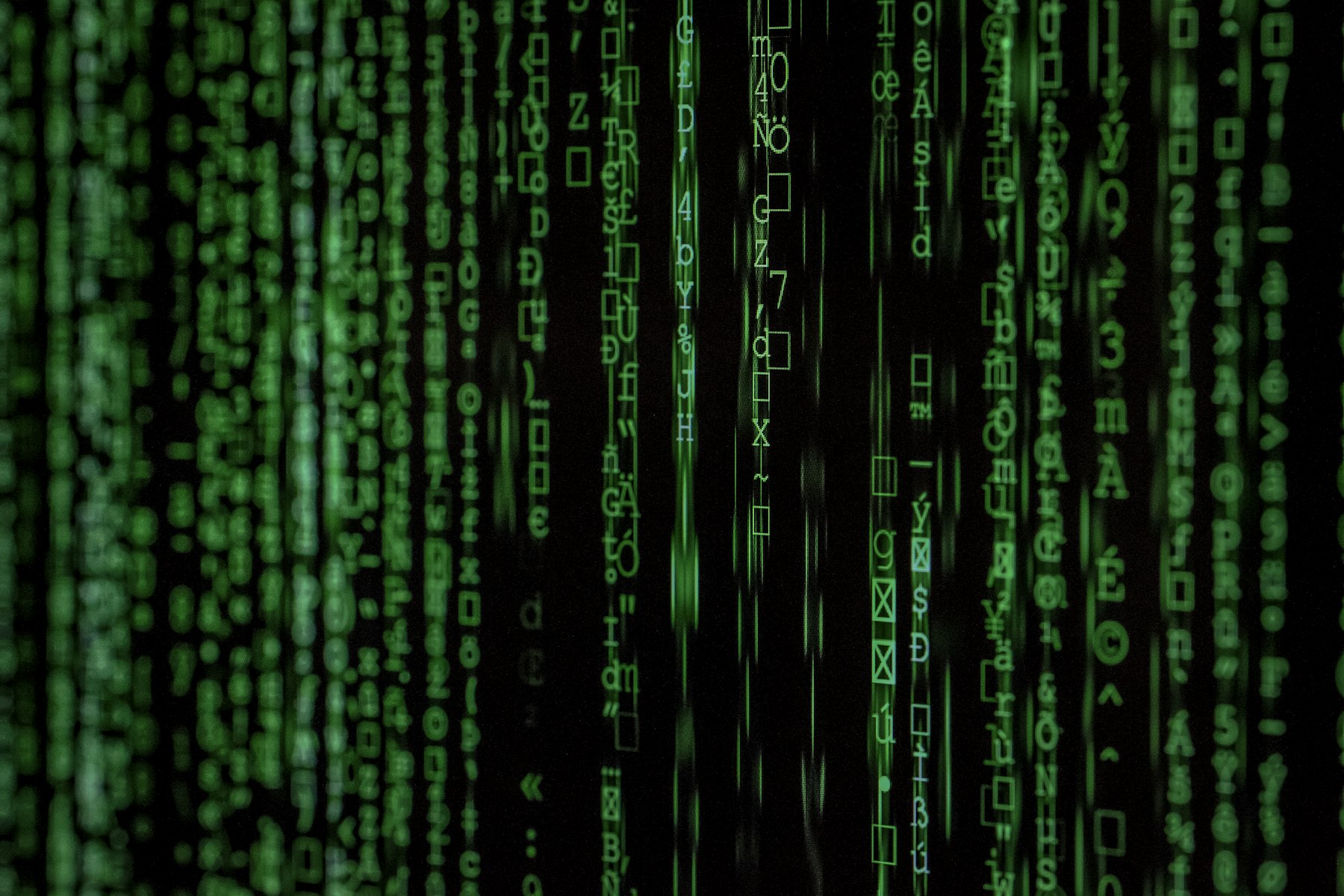 A monitor showing security data and analytics
