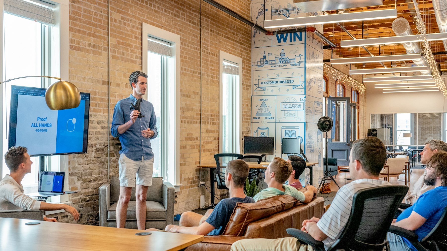 A modern team working in a collaborative office