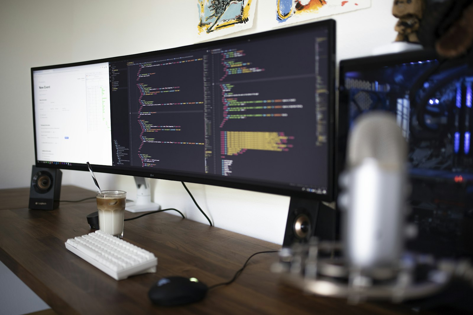 A desktop computer on a desk